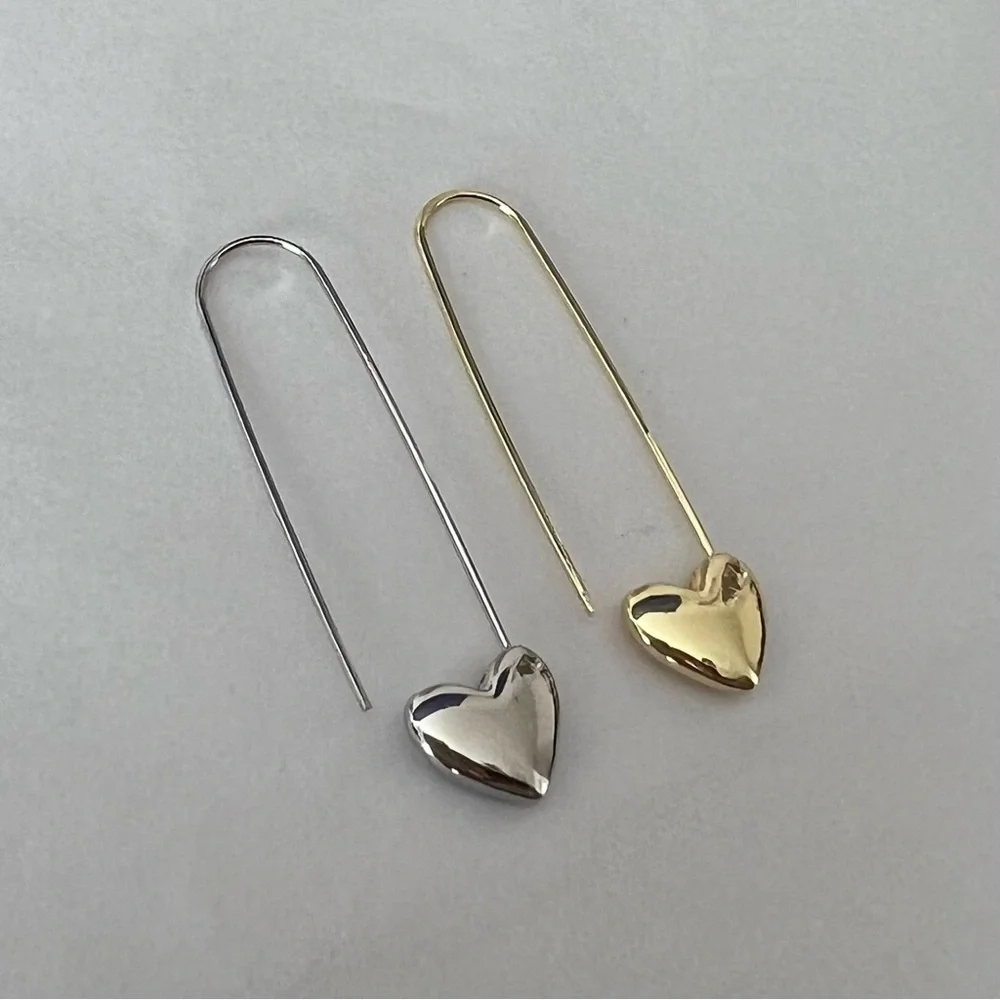 NEW | paper clip style heart earrings